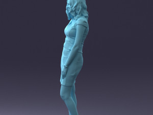 000154 Woman in Elegant Business Dress 0714 3dp 3D Print Model
