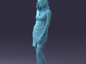000154 Woman in Elegant Business Dress 0714 3dp 3D Print Model