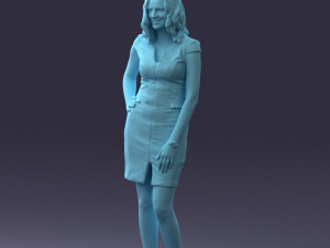 000154 Woman in Elegant Business Dress 0714 3dp 3D Print Model