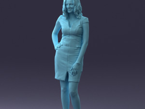 000154 Woman in Elegant Business Dress 0714 3dp 3D Print Model