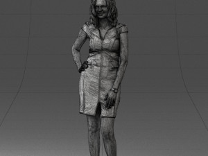 000154 Woman in Elegant Business Dress 0714 3dp 3D Print Model