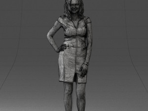 000154 Woman in Elegant Business Dress 0714 3dp 3D Print Model