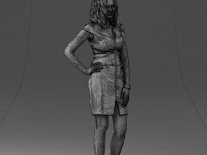 000154 Woman in Elegant Business Dress 0714 3dp 3D Print Model