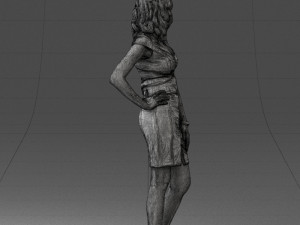 000154 Woman in Elegant Business Dress 0714 3dp 3D Print Model