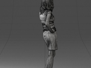 000154 Woman in Elegant Business Dress 0714 3dp 3D Print Model