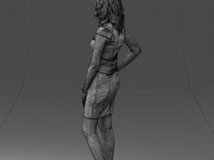 000154 Woman in Elegant Business Dress 0714 3dp 3D Print Model