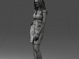 000154 Woman in Elegant Business Dress 0714 3dp 3D Print Model