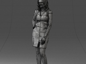 000154 Woman in Elegant Business Dress 0714 3dp 3D Print Model