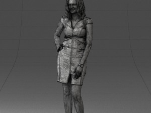 000154 Woman in Elegant Business Dress 0714 3dp 3D Print Model