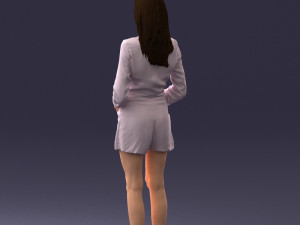 000155 Elegant Woman in White Blazer Dress 0714 3D मॉडल