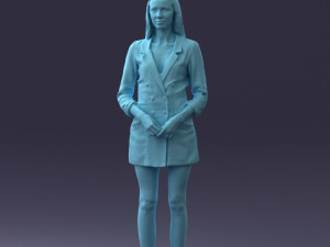 000155 Elegant Woman in White Blazer Dress 0714 3dp 3D 프린트 모델