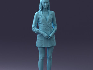 000155 Elegant Woman in White Blazer Dress 0714 3dp 3D 프린트 모델