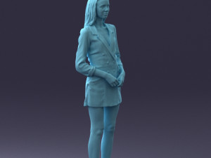 000155 Elegant Woman in White Blazer Dress 0714 3dp 3D 프린트 모델