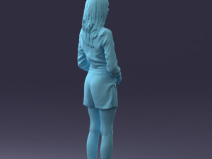 000155 Elegant Woman in White Blazer Dress 0714 3dp 3D 프린트 모델
