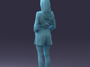 000155 Elegant Woman in White Blazer Dress 0714 3dp 3D 프린트 모델