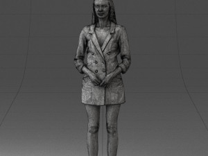 000155 Elegant Woman in White Blazer Dress 0714 3dp 3D 프린트 모델