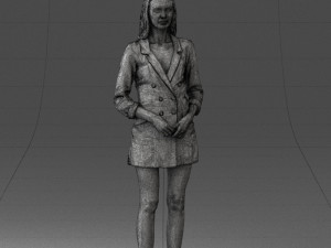 000155 Elegant Woman in White Blazer Dress 0714 3dp 3D 프린트 모델