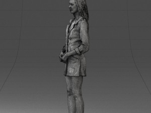 000155 Elegant Woman in White Blazer Dress 0714 3dp 3D 프린트 모델