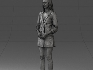 000155 Elegant Woman in White Blazer Dress 0714 3dp 3D 프린트 모델