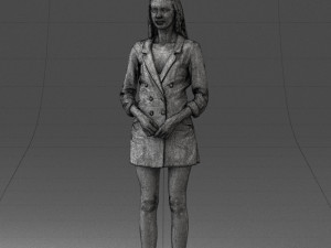 000155 Elegant Woman in White Blazer Dress 0714 3dp 3D 프린트 모델