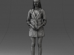 000155 Elegant Woman in White Blazer Dress 0714 3dp 3D 프린트 모델