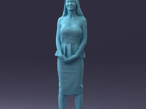 000156 Woman in Strapless Peplum Dress 0714 3dp 3D Print Model