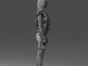 000157 Woman in Elegant Ruffled Dress 3D Модель