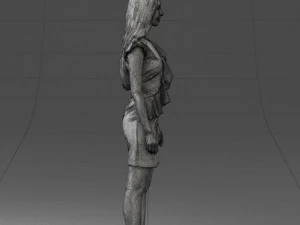 000157 Woman in Elegant Ruffled Dress 3D Model