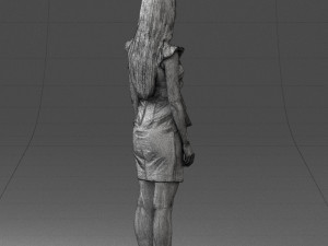 000157 Woman in Elegant Ruffled Dress 3D Модель