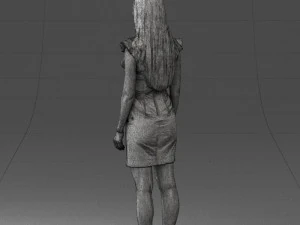 000157 Woman in Elegant Ruffled Dress 3D Model