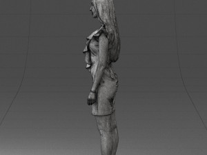 000157 Woman in Elegant Ruffled Dress 3D Модель