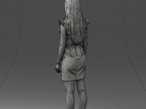 000157 Woman in Elegant Ruffled Dress 3dp Modèles 3D en vedette