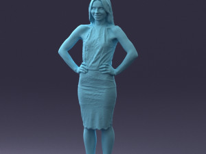 000158 Elegant Woman in White Lace Dress 0714 3dp 3D printmodel