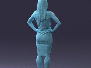 000158 Elegant Woman in White Lace Dress 0714 3dp 3D printmodel