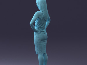 000158 Elegant Woman in White Lace Dress 0714 3dp 3D printmodel