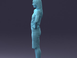 000158 Elegant Woman in White Lace Dress 0714 3dp 3D printmodel