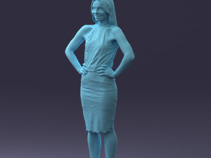 000158 Elegant Woman in White Lace Dress 0714 3dp 3D printmodel