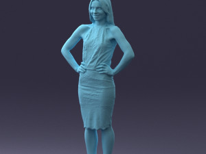000158 Elegant Woman in White Lace Dress 0714 3dp 3D printmodel