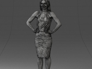 000158 Elegant Woman in White Lace Dress 0714 3dp 3D printmodel