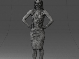 000158 Elegant Woman in White Lace Dress 0714 3dp 3D printmodel