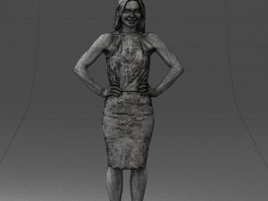 000158 Elegant Woman in White Lace Dress 0714 3dp 3D printmodel