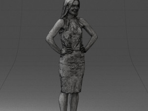 000158 Elegant Woman in White Lace Dress 0714 3dp 3D printmodel