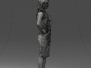 000158 Elegant Woman in White Lace Dress 0714 3dp 3D printmodel