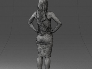 000158 Elegant Woman in White Lace Dress 0714 3dp 3D printmodel