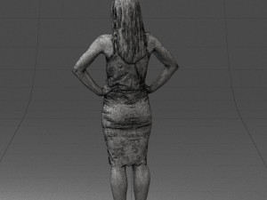 000158 Elegant Woman in White Lace Dress 0714 3dp 3D printmodel