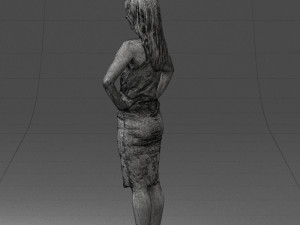 000158 Elegant Woman in White Lace Dress 0714 3dp 3D printmodel