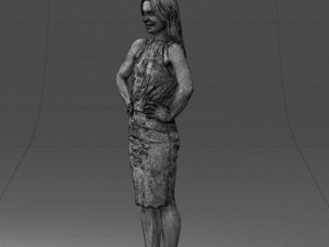 000158 Elegant Woman in White Lace Dress 0714 3dp 3D printmodel