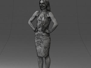 000158 Elegant Woman in White Lace Dress 0714 3dp 3D printmodel