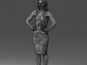 000158 Elegant Woman in White Lace Dress 0714 3dp 3D printmodel