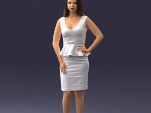 fashion woman in evening dress 0714-10 3d print ready 3D Print Model